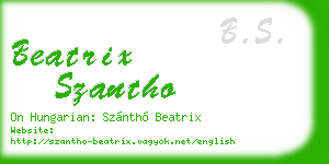 beatrix szantho business card